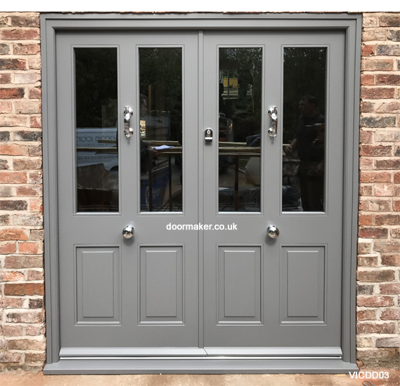 victorian double doors with raised and fielded panels Dark Lead colour