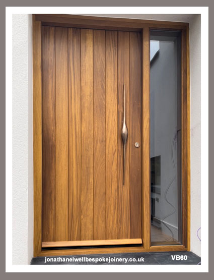 iroko front door vertical panels and sidelight