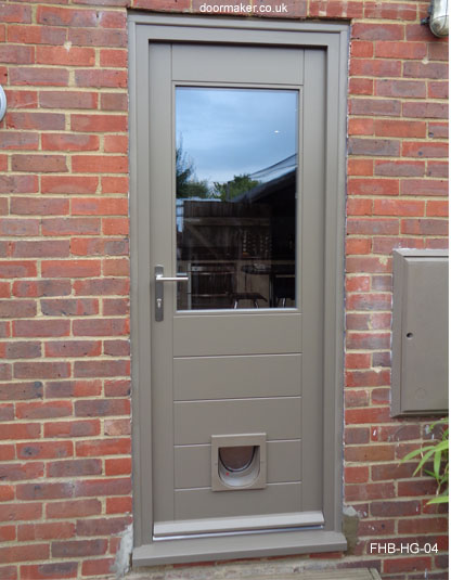 contemporary back door with catflap