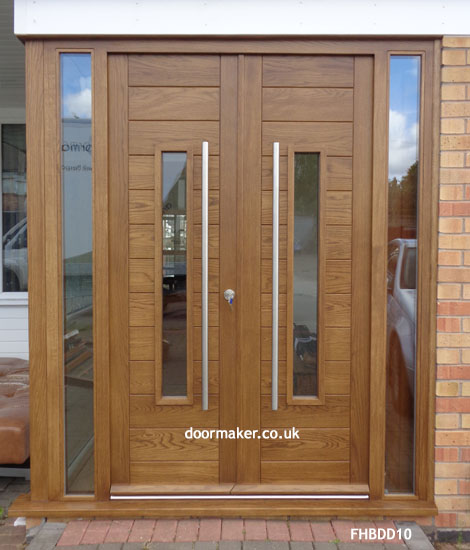 contemporary double doors made from oak