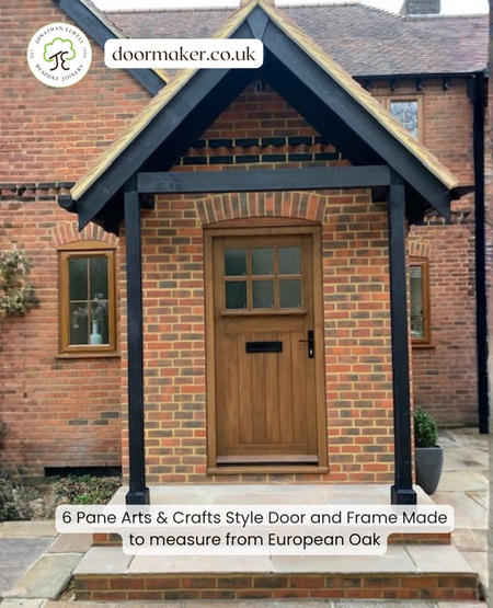 6 pane arts and crafts front door made to measure from oak
