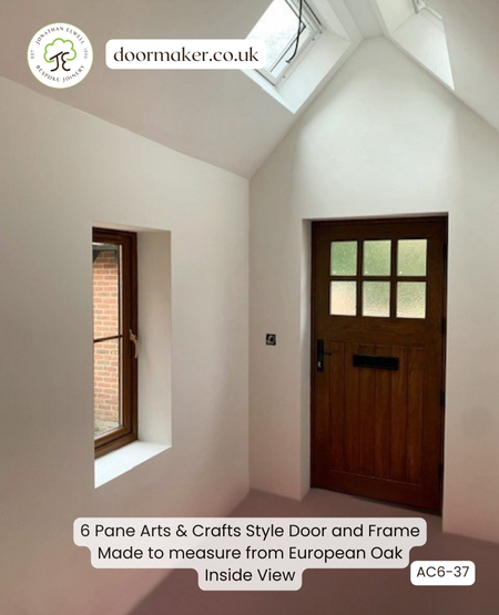 oak arts and crafts door inside view