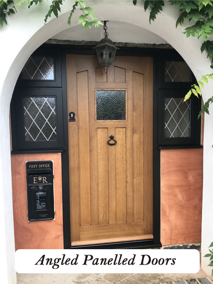 traditional oak angled panelled door