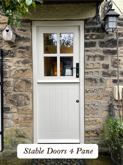 bespoke stable door with 4 panes made from wood to your sizes and requirements
