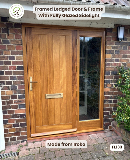 framed ledged cottage door made from iroko