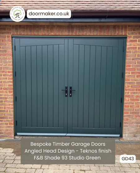 bespoke timber garage doors farrow and ball studio green