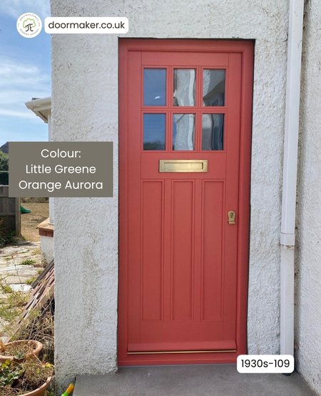 Orange front door 1930s style Little Greene Orange Aurora