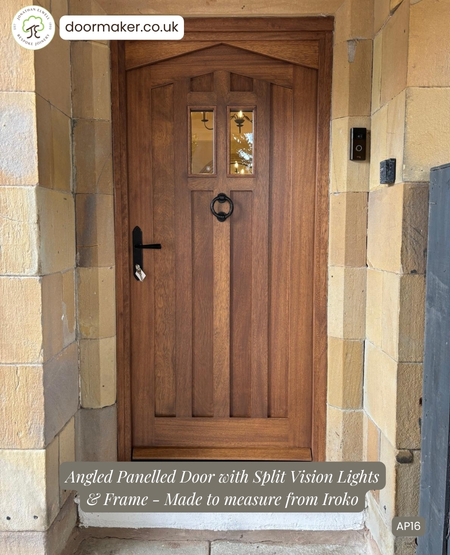 Traditional front door made from Iroko