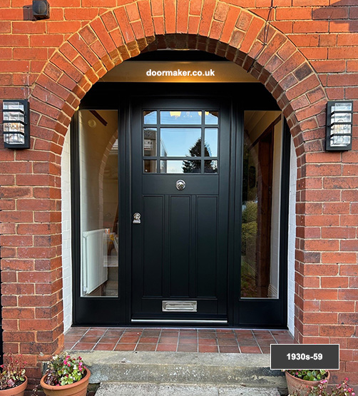 1930s style door with sidelights black