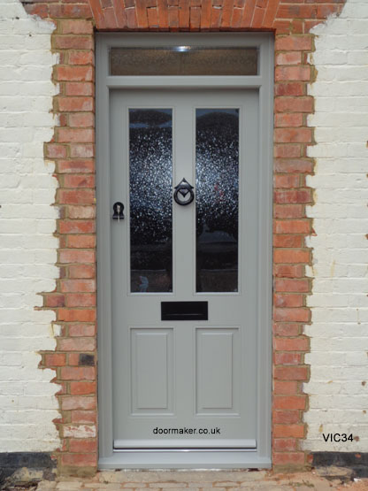 victorian front door with toplight agate grey