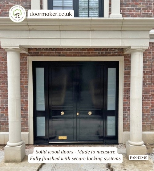 double doors made from accoya painted black gloss
