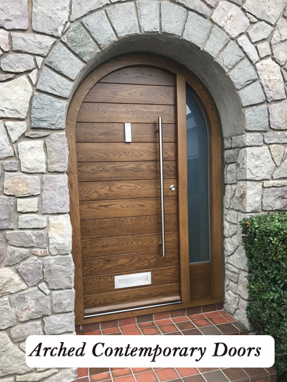 contemporary arched doors made from solid wood