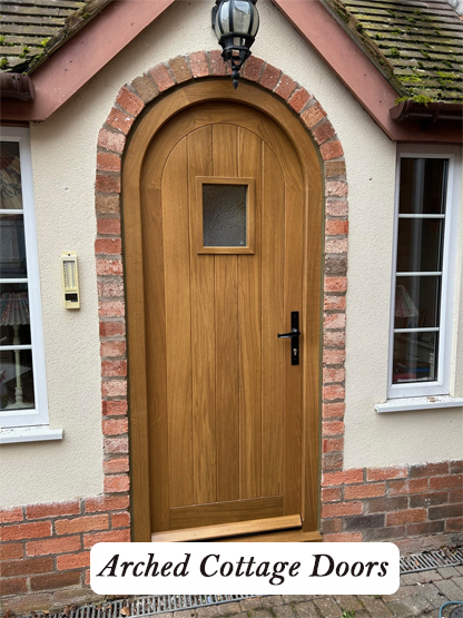 wooden arched cottage doors