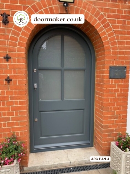 arched 4 pane over 1 panel door and frame bespoke