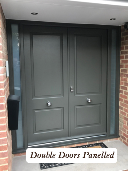 bespoke double doors with wood panels