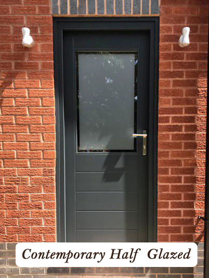 contemporary doors with glazed top half