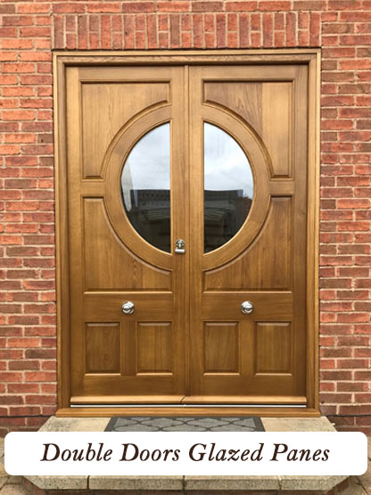 bespoke double front doors with glass solid wood