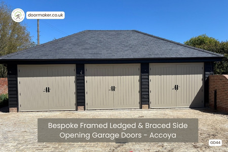 bespoke accoya  garage doors farrow and ball light gray