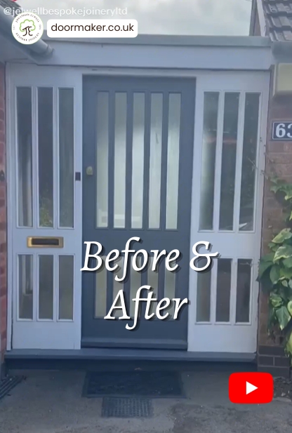 door transformed to a contemporary grey entrance doorset