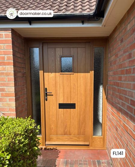 european oak cottage door with sidelights