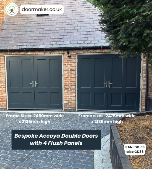 bespoke double doors made from Accoya with 4 flush panels